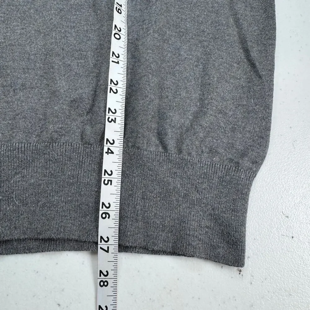 Banana Republic‎ Silk Cashmere V Neck Sweater Men's Large Gray Classic Luxury